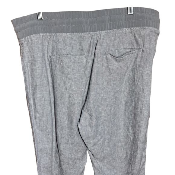 Athleta NEW Cabo linen joggers drawstring pull-on casual pants gray woven 16 - Picture 5 of 7